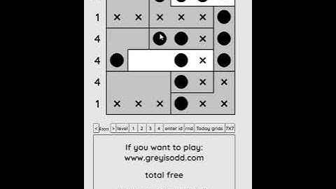 Grey is Odd - Today grids. Solution level 3 6X6 dated 08-26-2024 #logicpuzzles #logicgames  #games
