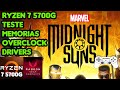 RYZEN 7 5700G | TESTE DE MEMORIAS E DRIVERS | MIDNIGHT SUNS | VEGA 8 | 16GB RAM