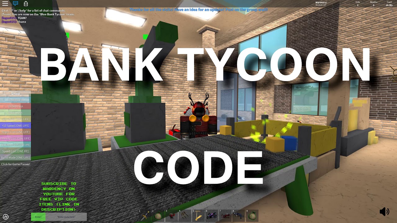 Bank Tycoon Free Code - best roblox tycoon games list