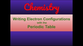 Writing Electron Configurations with the Periodic Table