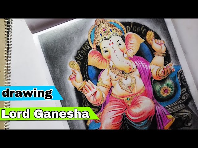 Ganesha painting - Kalpana Artwork - Drawings & Illustration, Religion,  Philosophy, & Astrology, Prayers & Blessings - ArtPal