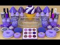 Purple ICE CREAM SLIME 💜 Mixing makeup and glitter into Clear Slime 💯% ASMR Satisfying Slime Videos