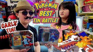 CARL VERSUS ARI & ETHAN! THE BEST POKEMON CARDS TIN BATTLE EVER!