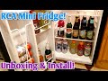 RCA 3.2 Cu Ft Compact Design Mini Fridge with Freezer, Black Stainless : Unboxing & Set Up