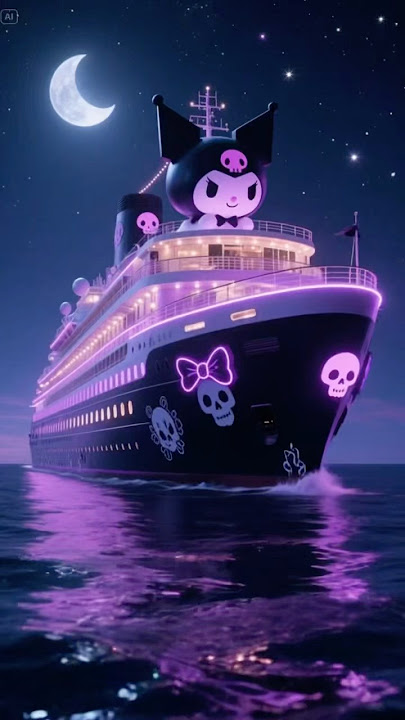 🚢Kapal pesiar kuromi🤩😮 siapa yang mau ikut liburan naik kapal ? #kuromi #mymelody #cinnamoroll