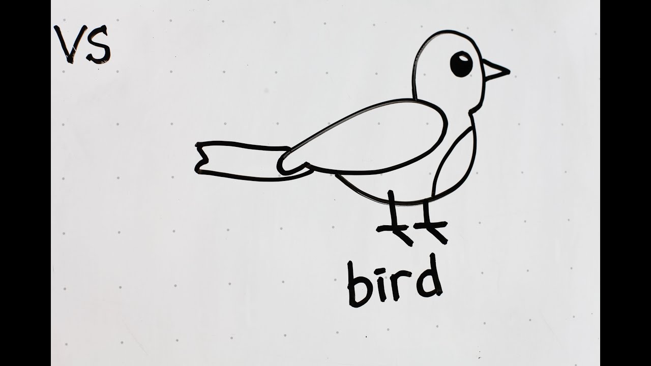 34 Kids Tutorial How To Draw A Bird In 2 Minutes Simple