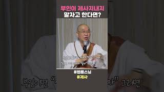 부인이 제사지내지 말자고 한다면 #법륜스님쇼츠 #법륜쇼츠 #즉문즉설 #정토불교대학 #인생조언 #인생지혜 #제사