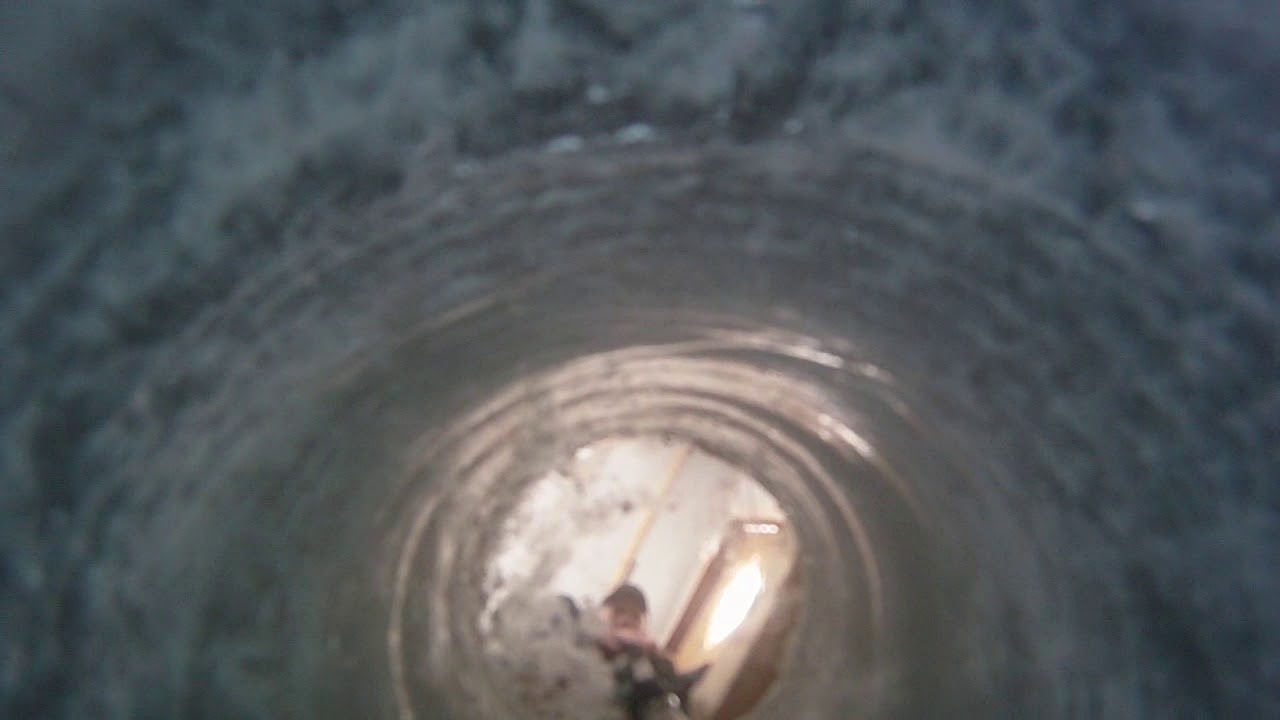 Gopro down the ice fishing hole and back
