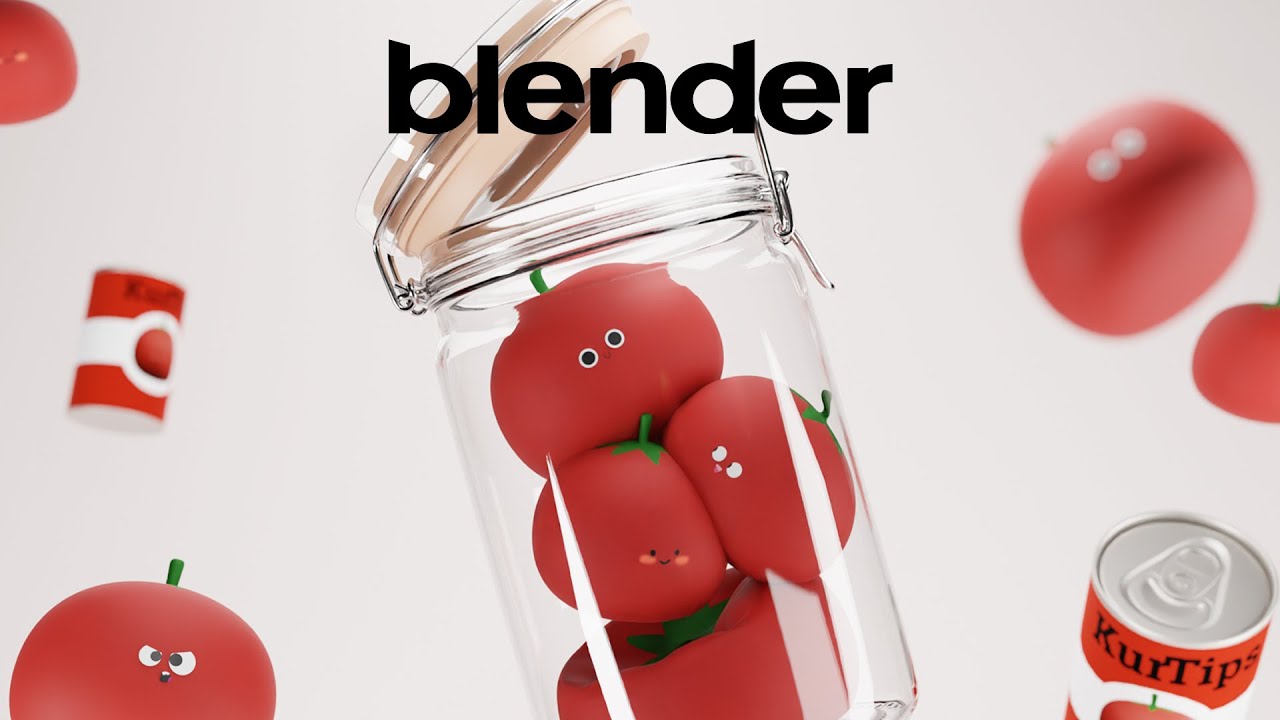 Blender番茄-布料膨胀模拟产品动画教程 Blender Tomato - Cloth Inflation Simulation ...