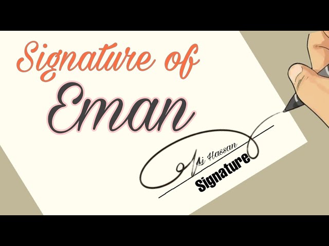 Signature of  Eman  by | Dr.Ali Hassan | Dr.Ali Hassan Art class=