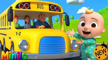 Wheels on the Bus Remix - Fun Bus Adventure + Kids Songs | @Minilo-babySong