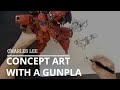 Using a gunpla for a concept art