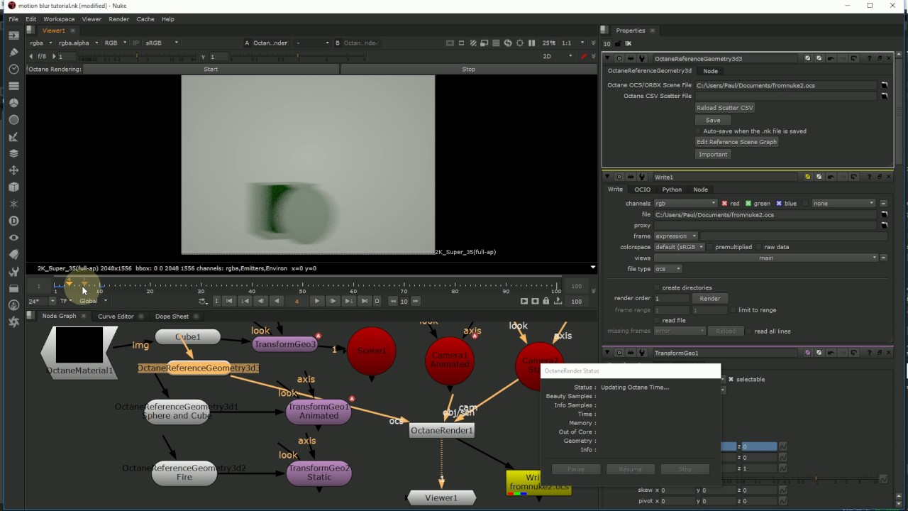 OctaneRender for Nuke Motion Blur Tutorial YouTube