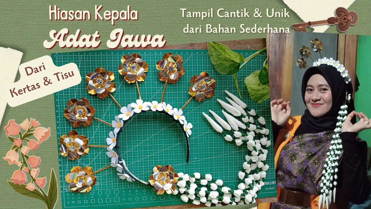Melati DARI TISU/ Hiasan Kepala Adat Jawa dari Kertas/ Hiasan Karnaval 17 Agustus/Cunduk Mentul Jawa