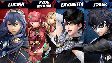 Super Smash Bros. Ultimate - Lucina & Pyra/Mythra vs Bayonetta & Joker