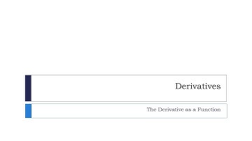 The Derivative as a Function