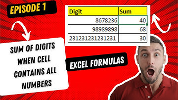 SUM of Digits when cell Contains all Numbers