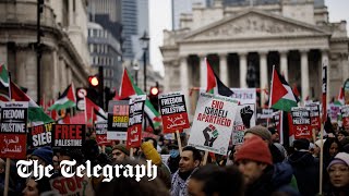 Pro-Palestinian protesters in London appear to chant in support of Yemen and storm a McDonald's