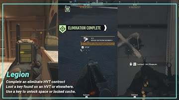 DMZ - Key elimination - Complete an eliminate HVT contract - Loot a key found on an HVT - Use a key