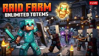 🔥I Built a Raid Farm in Hardcore Minecraft Live 🔴