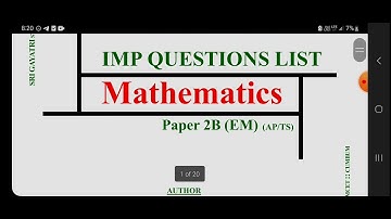 SR INTER MATHS 2B IMP QUESTIONS 💯 INTER 2ND YEAR MATHA 2B IMP QUESTIONS 2b #tsinter2024 #apinter2024