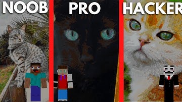 Cute Cats in Minecraft NOOB VS PRO VS HACKER Minecraft Pixel Art #minecraft #cat #cute
