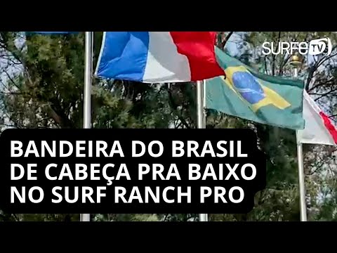 Bandeira do Brasil de cabeça pra baixo no Surf Ranch - #WSL #SurfRanch #Brasil