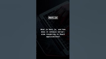 What is Next.js and how does it enhance server-side rendering in React? #shorts #reactjs