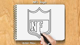 How to draw NFL logo step by step Drawing NFL logo