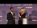 Raheem Sterling collects his Footballer of the Year award