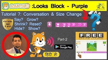 Tutorial 7.2 I Scratch Jr : Looks Block I Say, Grow, Shrink, Resize,Hide,Show, Purple I Robotics Era