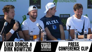 Luka Doncic \& Dirk Nowitzki CRACK JOKES on Each Other at Dirk's Tennis Event (FUNNY CLIP)