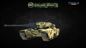 Game Design ( Modelling ) LowPoly Tank Model By student G Sumanth - Pixels Academy