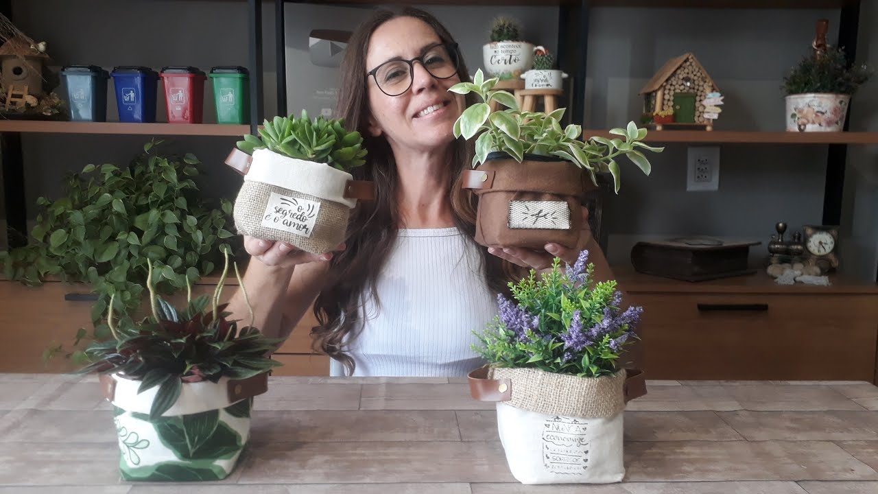 Diy Cachepot de Tecido SEM COSTURA