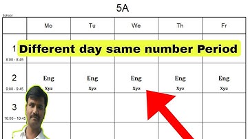 How to set different day but same number period in aSc timetable software