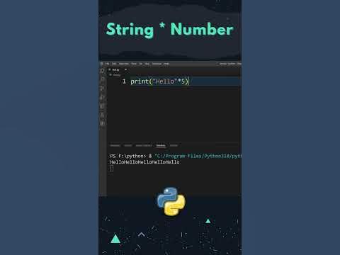 Multiply string with a number #coding #python - YouTube