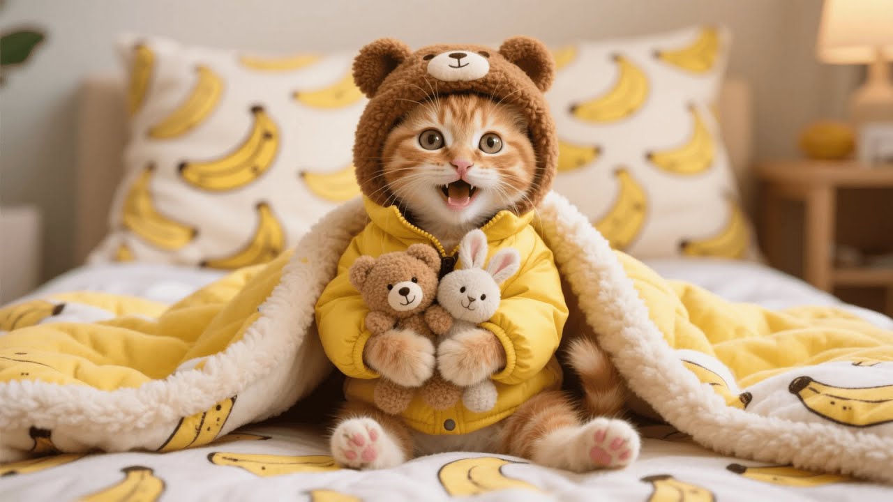 Ginger Kitten Can't Bear the Winter Cold, So Mama Cat Takes he to Buy Warm Blankets & Coats 🐱💕