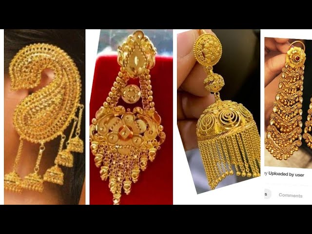 Gold Plated Big Earrings Design by Varnika Arora at Pernia's Pop Up Shop  2024
