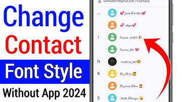 Contact ka font style kaise change kare, How to change contact font style, change contact font style