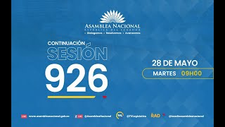 Continuación de la Sesión 926 del Pleno de la Asamblea Nacional