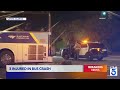 3 injured after truck slams into bus