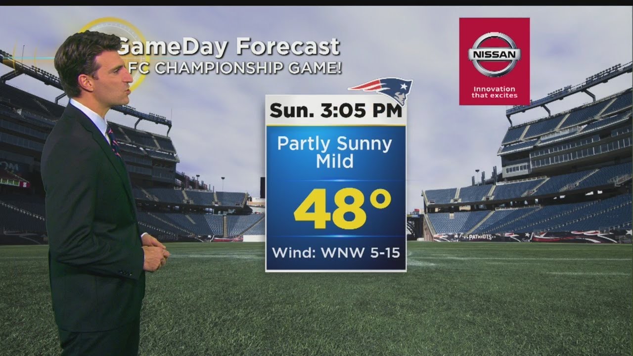 WBZ-TV evening forecast on January 17, 2018