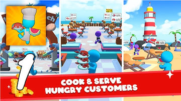 Idle Beach Inc: Cooking Tycoon Gameplay Walkthrough #1 (Android, IOS)