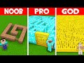 WHICH BIGGEST MAZE is BETTER NOOB vs PRO vs GOD in Minecraft? DIRT vs DIAMOND vs GOLD MAZE!