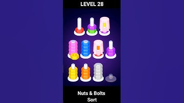 Nuts Sort Level 28 | Nuts and Bolts Sort | #nutsandbolts #nutssort #games #shorts #puzzlegame