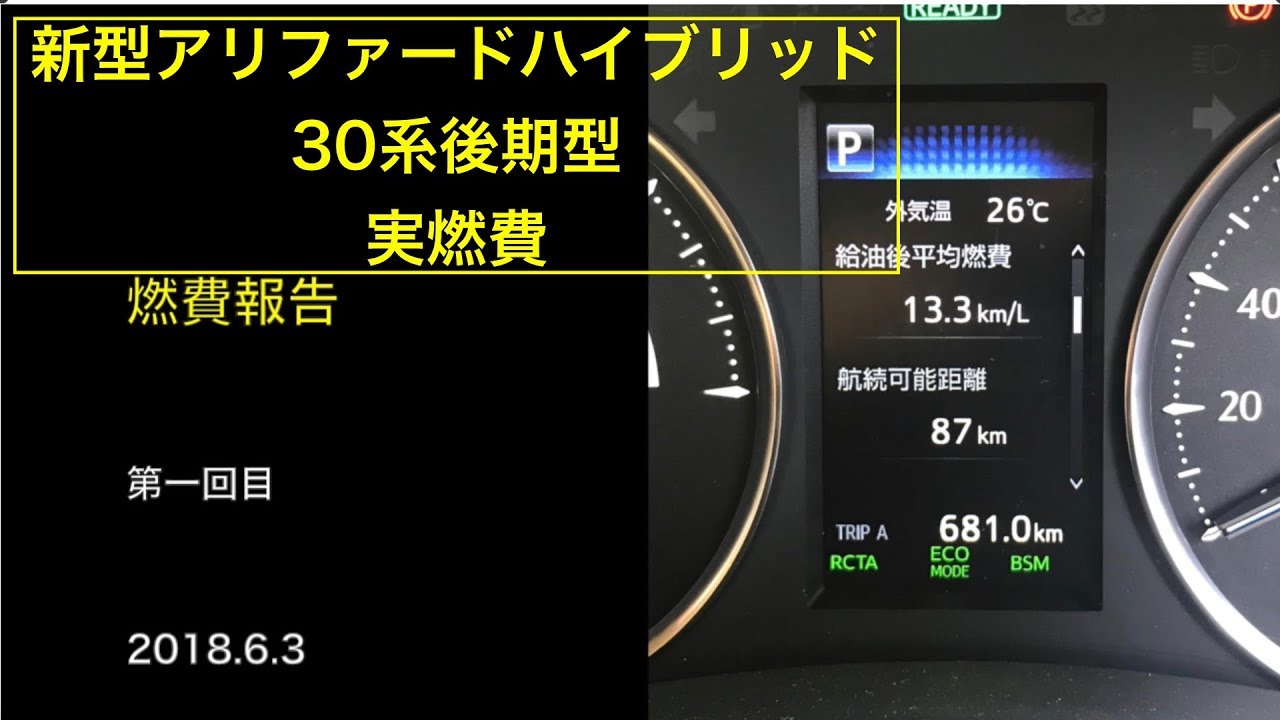 新型アルファードハイブリッド実燃費報告第一回 Youtube 新型アルファードハイブリッド実燃費報告第一回 Youtube