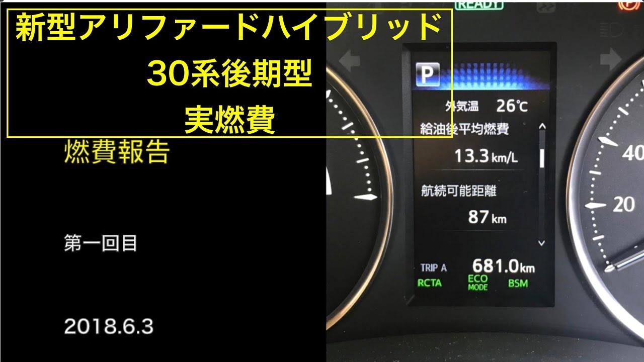 新型アルファードハイブリッド実燃費報告第一回 Youtube