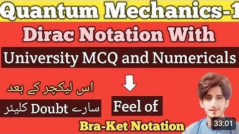 Dirac Notation with University MCQ and numerical | Physics Academy| Instructor Zahid Imran 