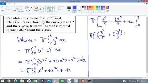 integration to obtain the volume of a solid about x axis