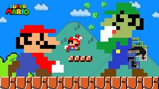 Mario & Tiny Mario destroy the Virus in Luigi's Body maze | Game Animation
